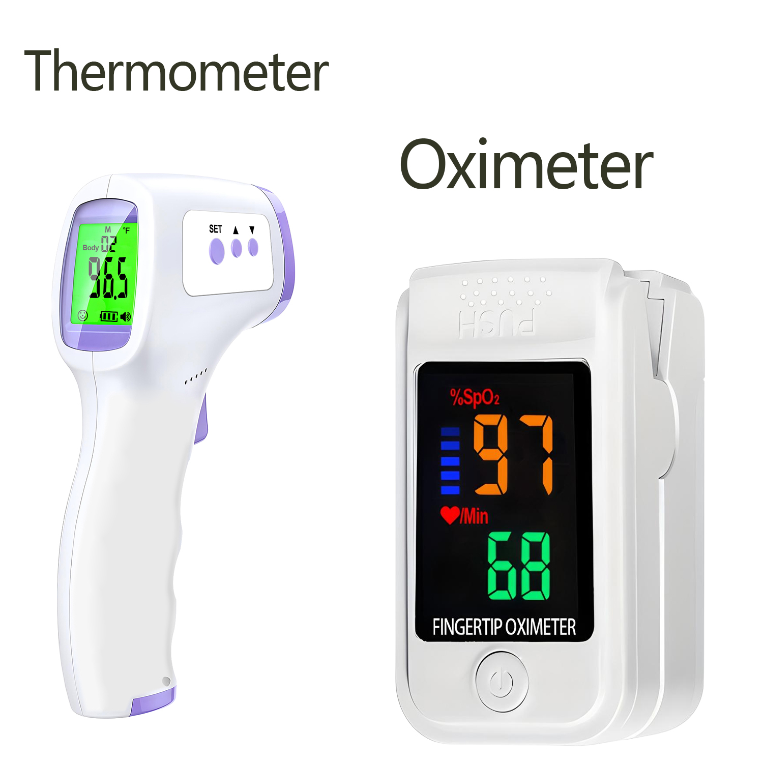 Pulse Oximeter - Temassız Dijital Kızılötesi Alın Sıcaklık Ölçer